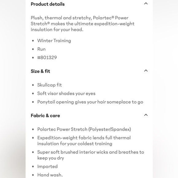 Athleta Polartec® Power Stretch® Visor Beanie hat - Picture 2 of 7